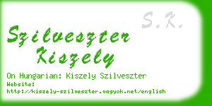 szilveszter kiszely business card